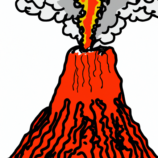 Cartoon volcanic eruption